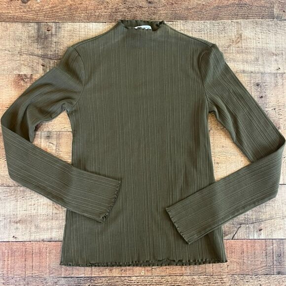 & other Stories Green Ribbed Mock Neck Top Stockholm Atelier Size 2 - Picture 10 of 10